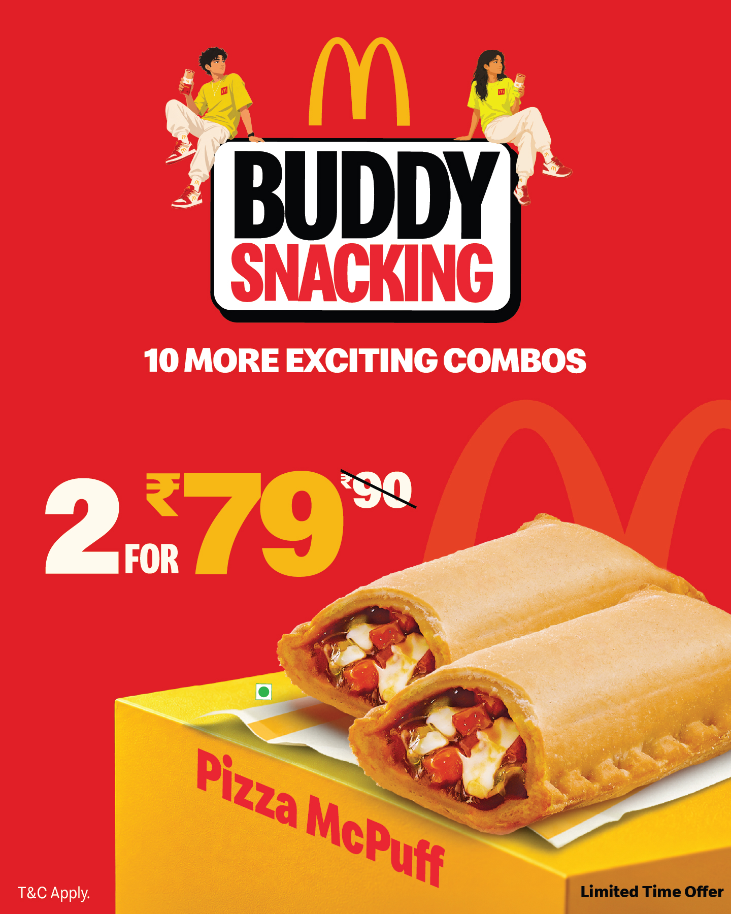 McDonald's India Facebook ad: Double the Snacks. 64% OFF
