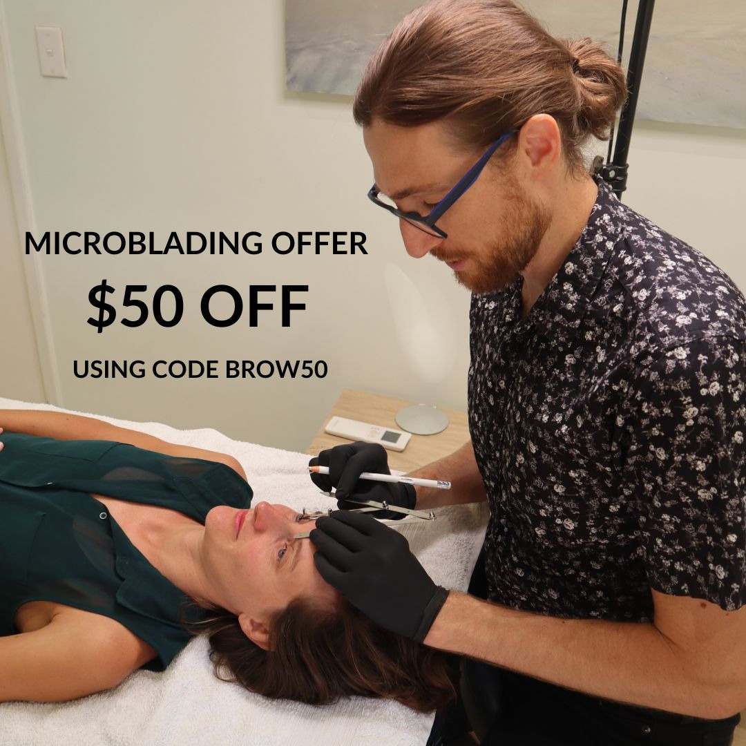 Luxeink Facebook ad: Eyebrow tattoo results so natural no one will know.
