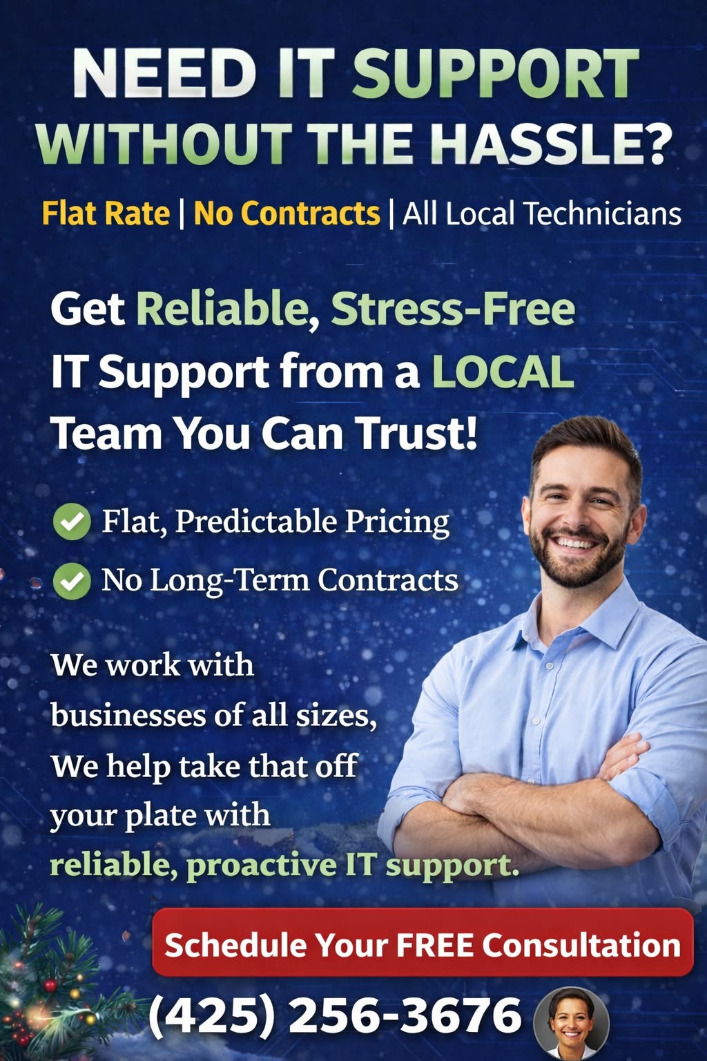 MTech Solutions Facebook ad: Tired of constantly fixing IT problems instead of…