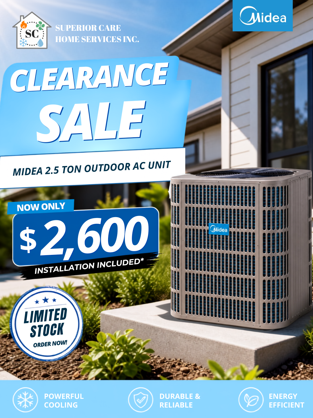 Superior Care Home Services Inc. Facebook ad: Upgrade your home efficiency today and stay cozy for less.