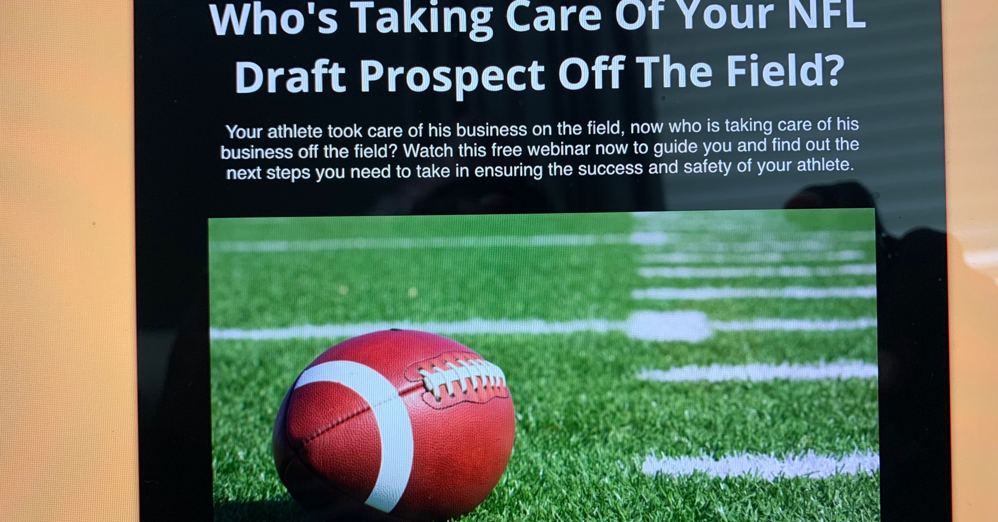 Henry Atkins Sports Group Facebook ad: We provide coaching & consulting services to draft-eligible…