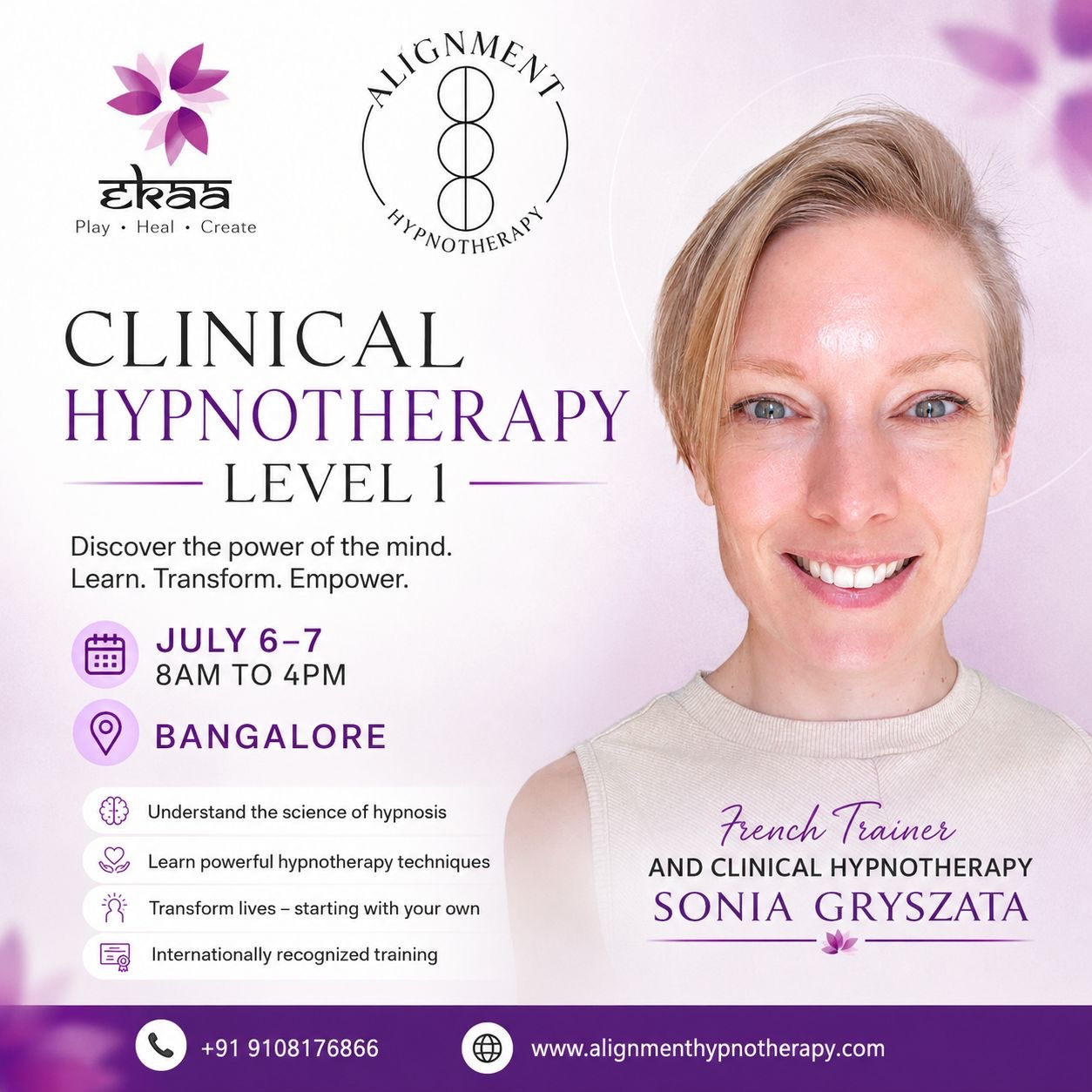 Alignment Hypnotherapy Facebook ad: Alignment by Sonia, Integrative Clinical Hypnotherapy