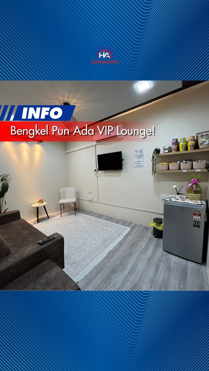 HA Autoparts Facebook ad: Bengkel kereta pun ada VIP ROOM