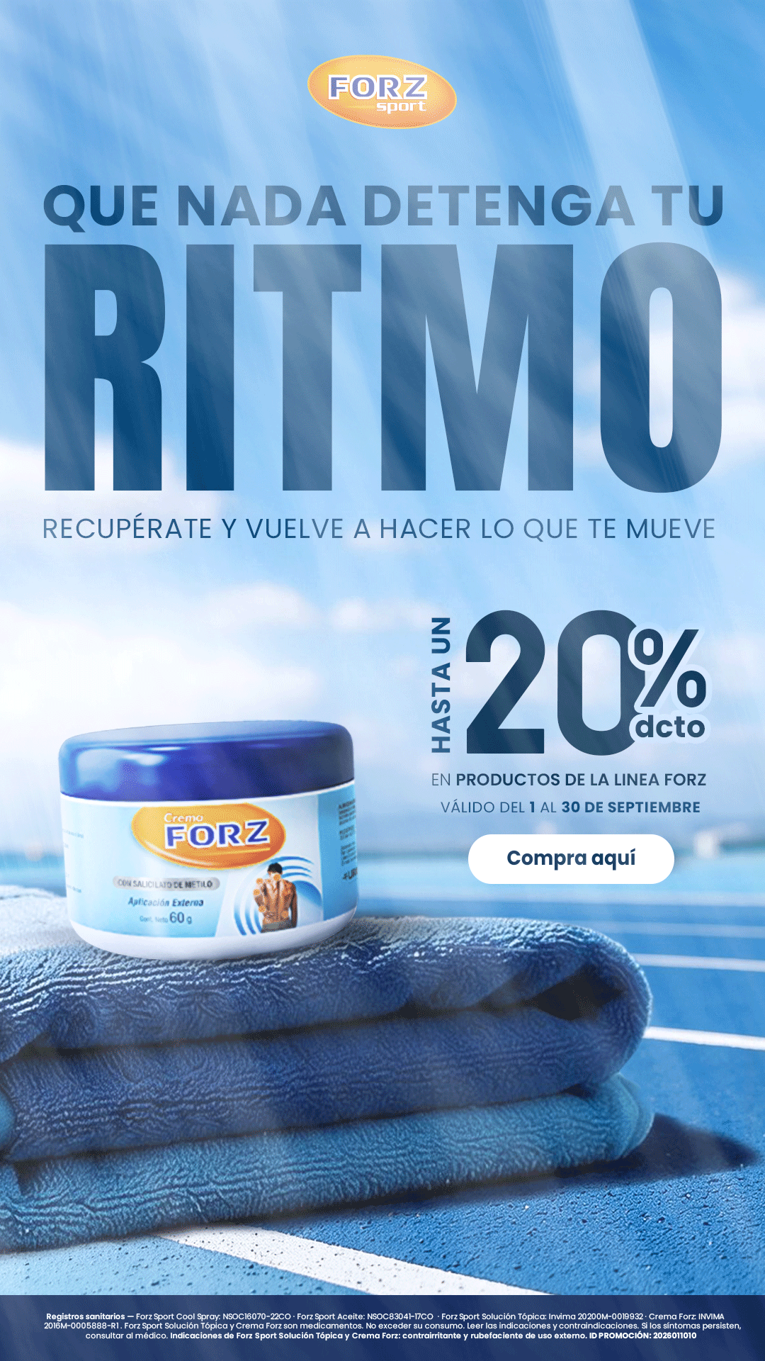 FORZ SPORT Facebook ad: Que nada detenga tu ritmo