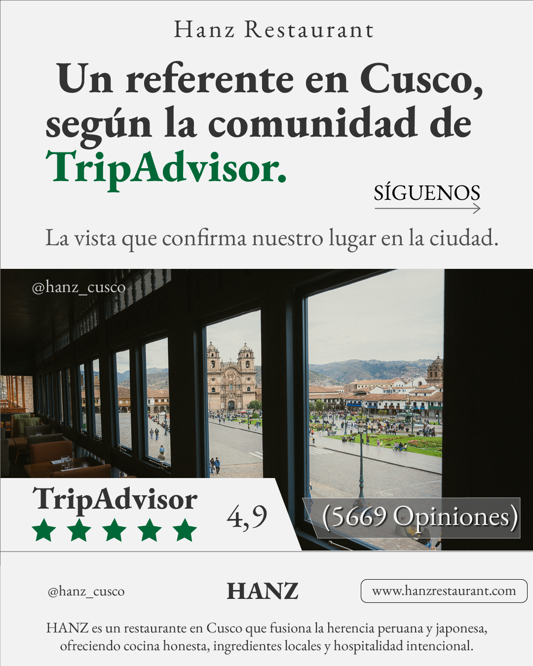 Hanz Facebook ad: Quien pisa Cusco busca un sabor que cuente…