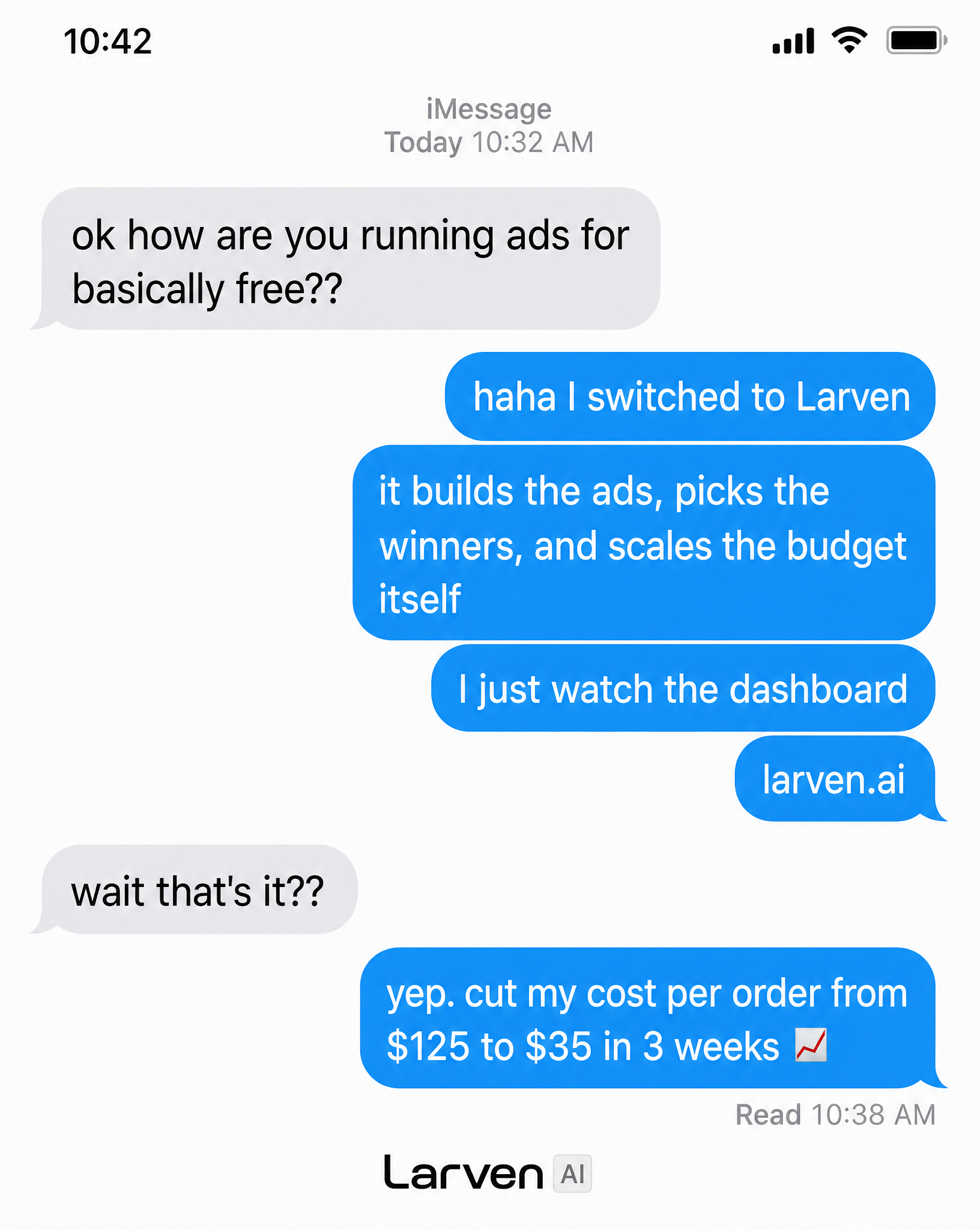Larven AI Facebook ad