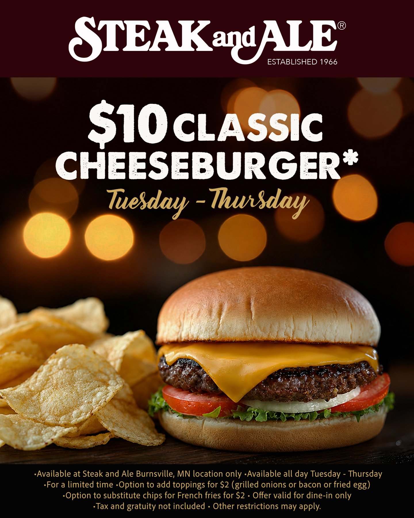 Steak and Ale Burnsville Facebook ad