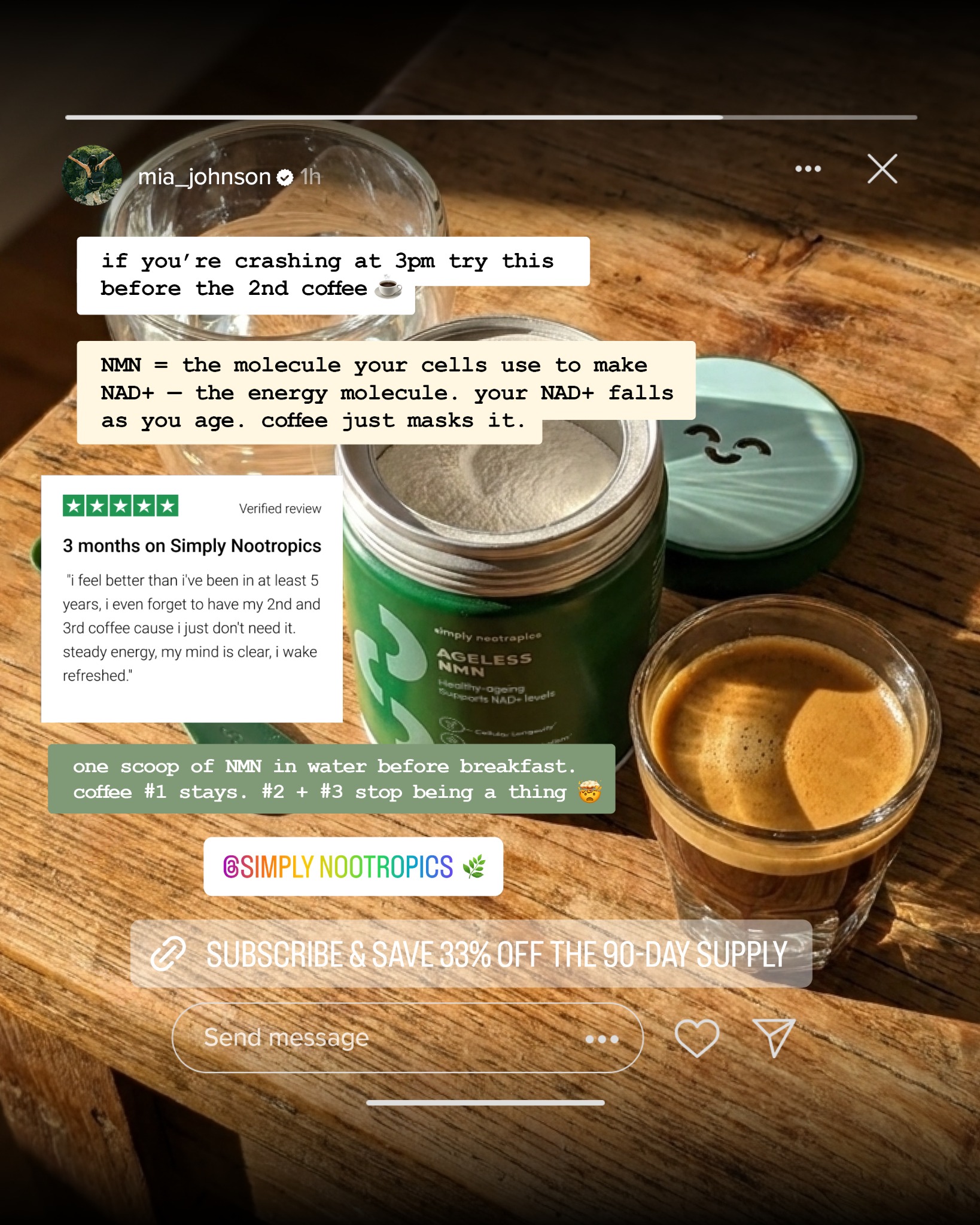 Simply Nootropics Facebook ad