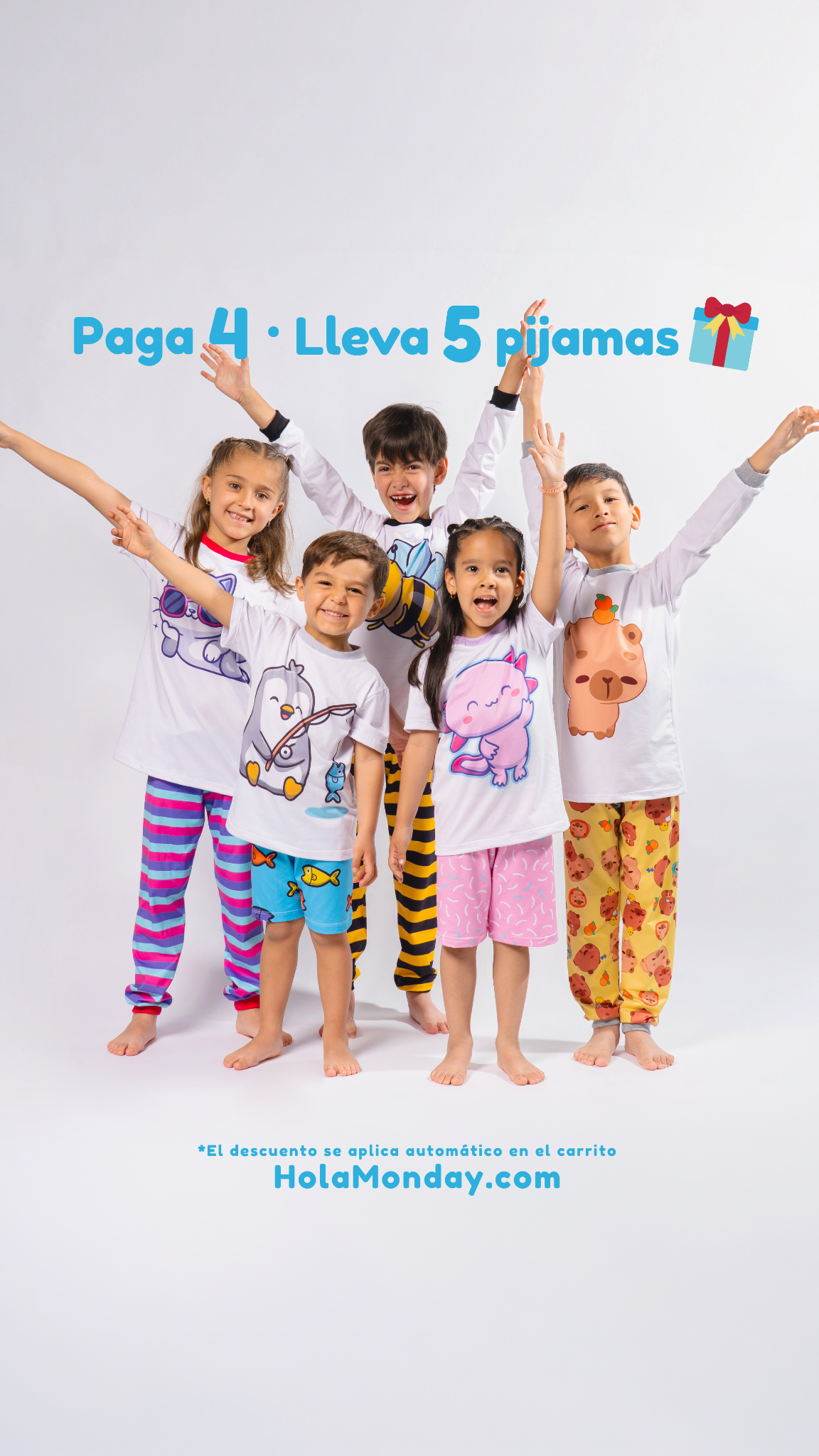 Monday Colombia Facebook ad: Paga 4 · Lleva 5 pijamas, Completa tu pedido