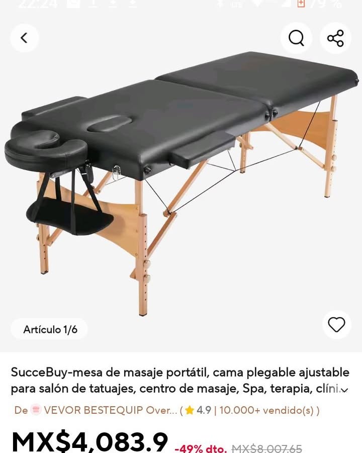 Arq Cosme Almada Facebook ad: mesa de masaje portátil nueva