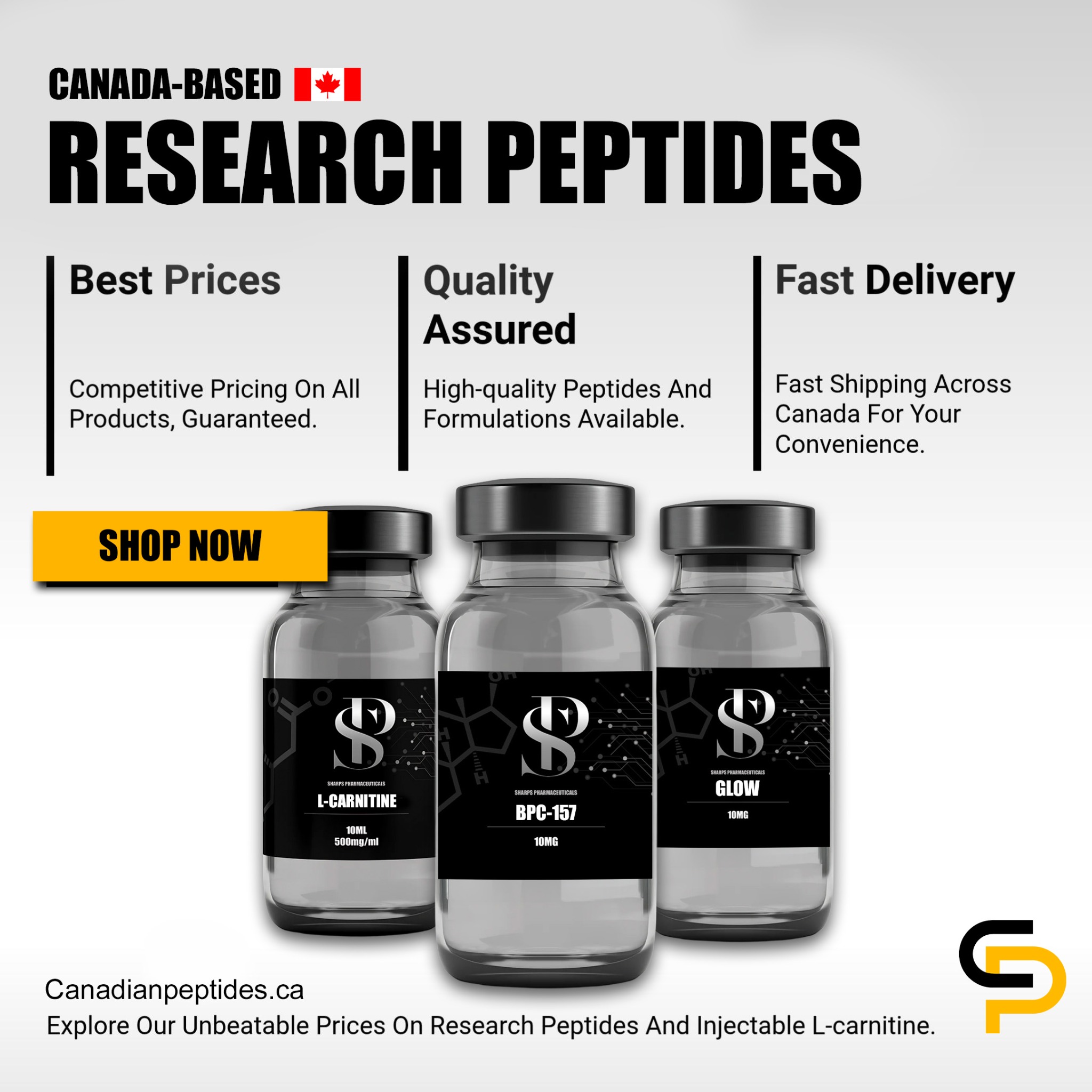 Canadian Peptides Facebook ad: Shop Research Peptides in Canada Today