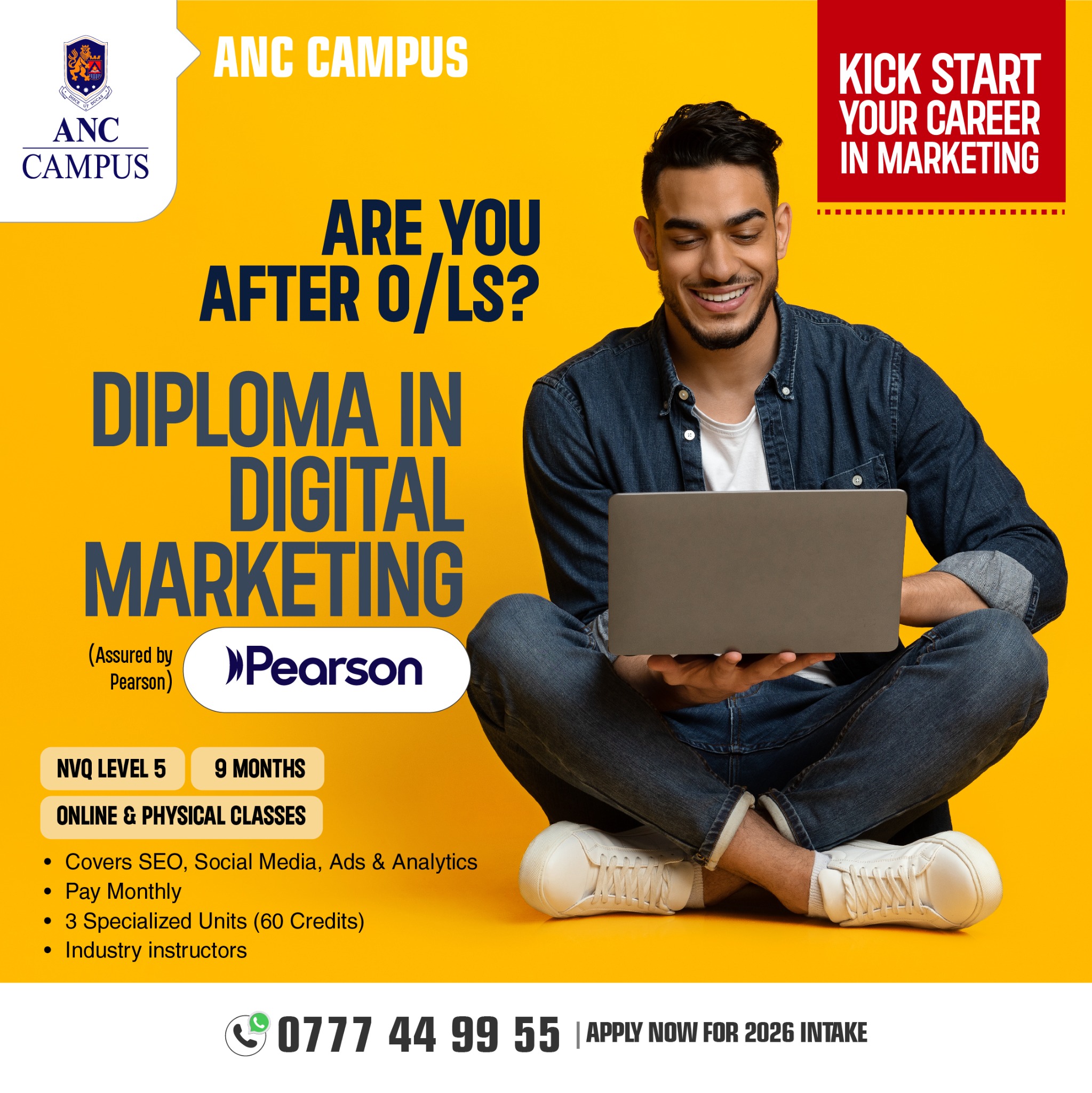 ANC Education Facebook ad: Apply now for the 2026 intake