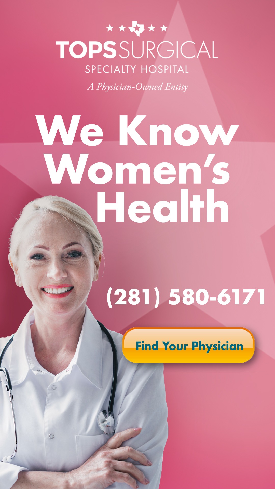 TOPS Surgical Specialty Hospital Facebook ad from Aug 22, 2025