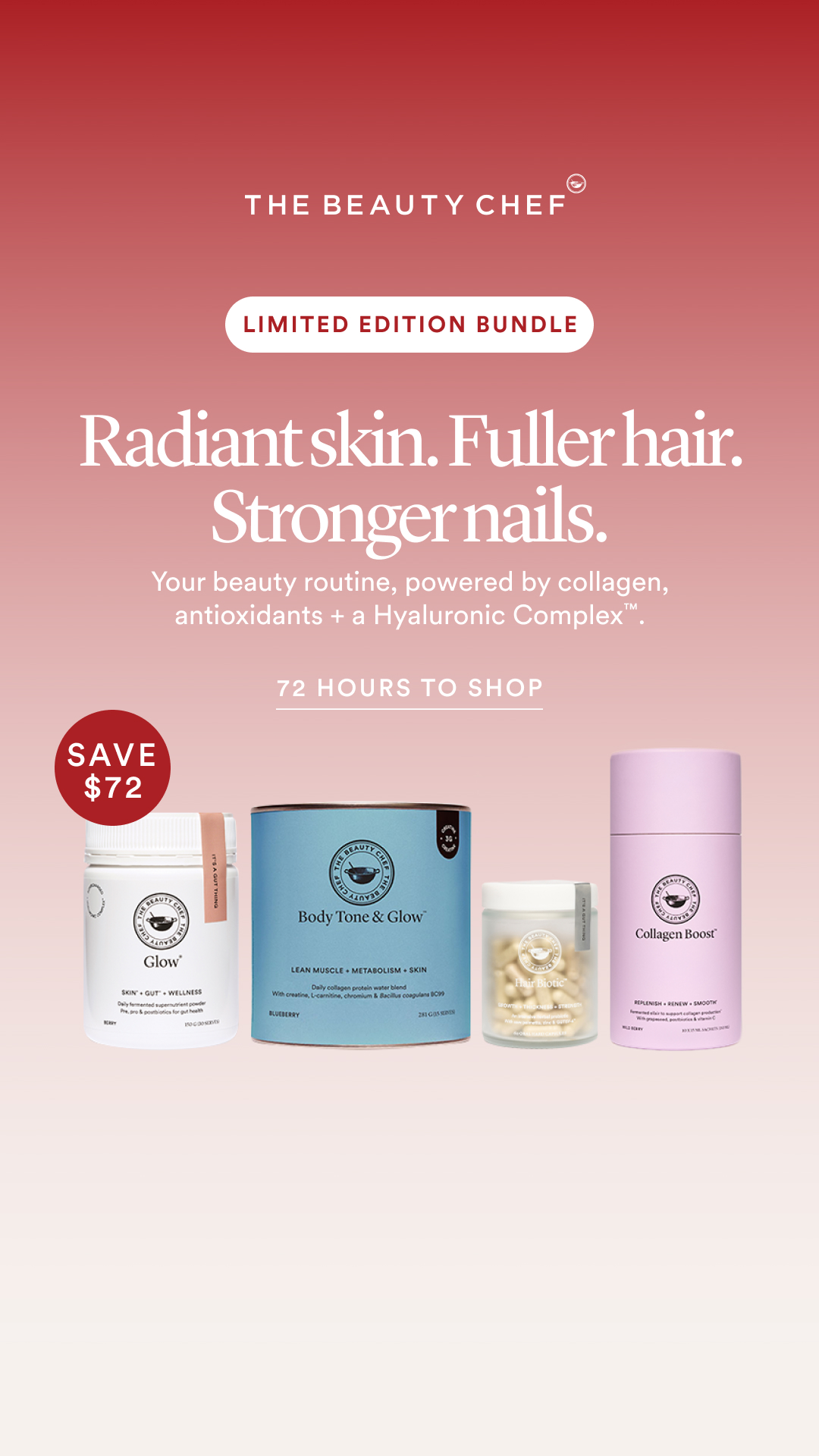 The Beauty Chef Facebook ad: Save $73 on The Skin & Hair Essentials Kit
