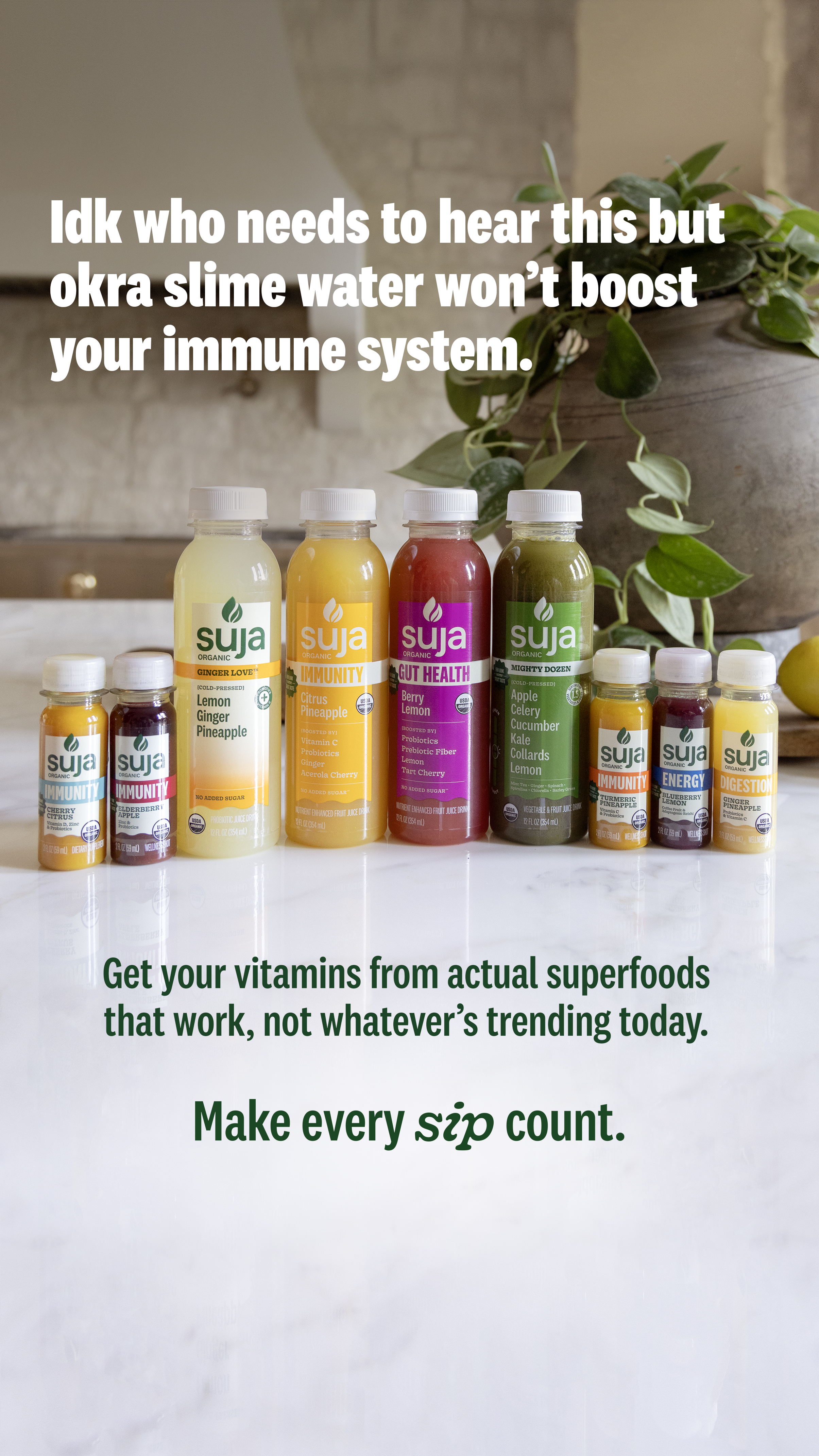 SUJA Organic Facebook ad