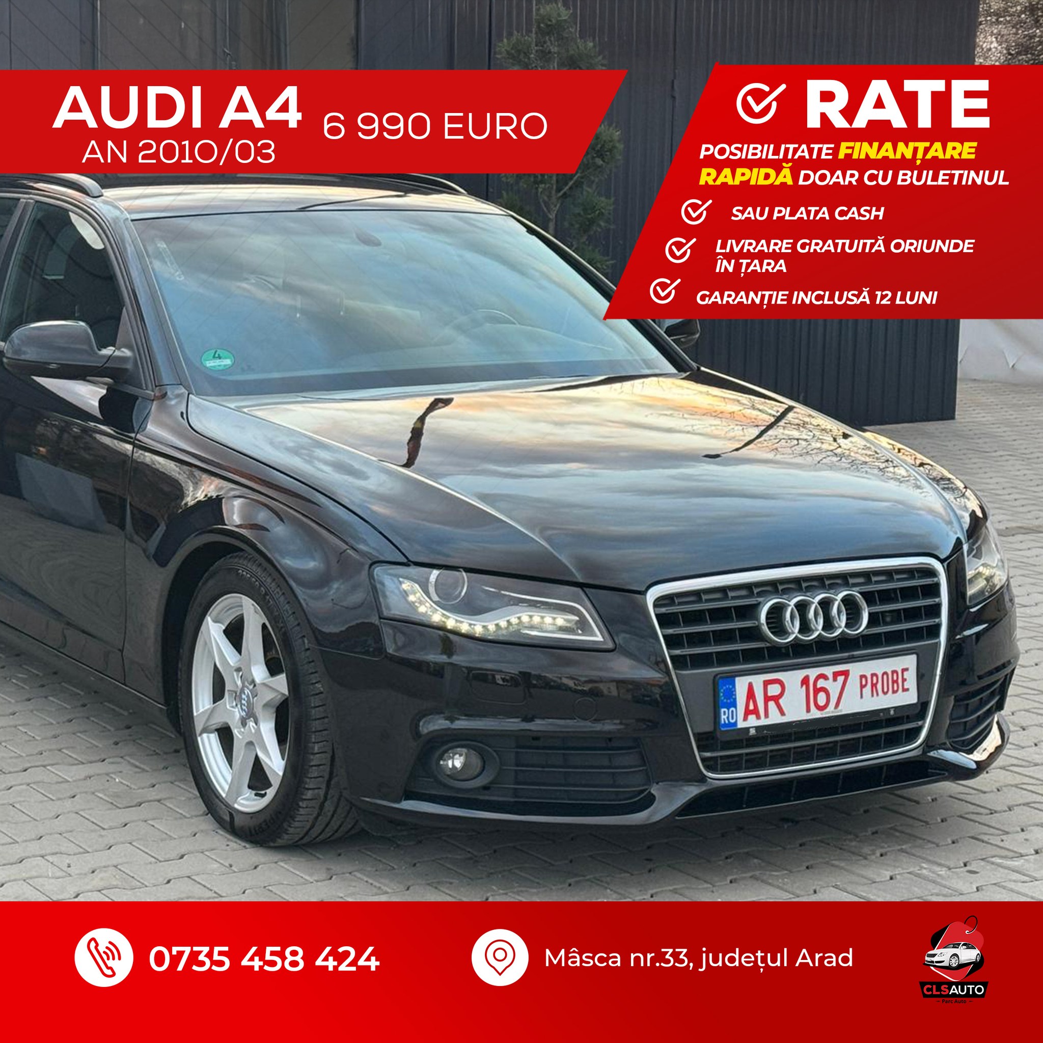 CLS Auto Facebook ad: AUDI A4 Avant, 2.0 Diesel, 143 CP, Automată…