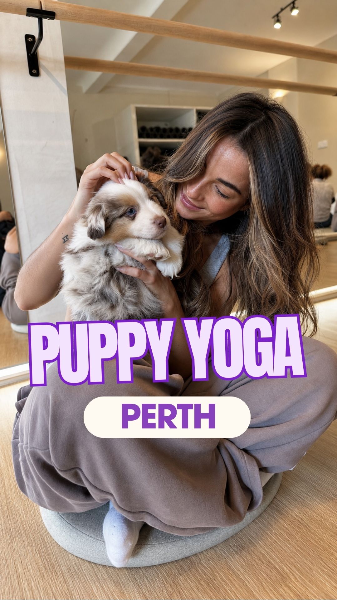 Positiva Puppy Yoga Facebook ad: Get 5% OFF with your first booking: Code PUPPY5