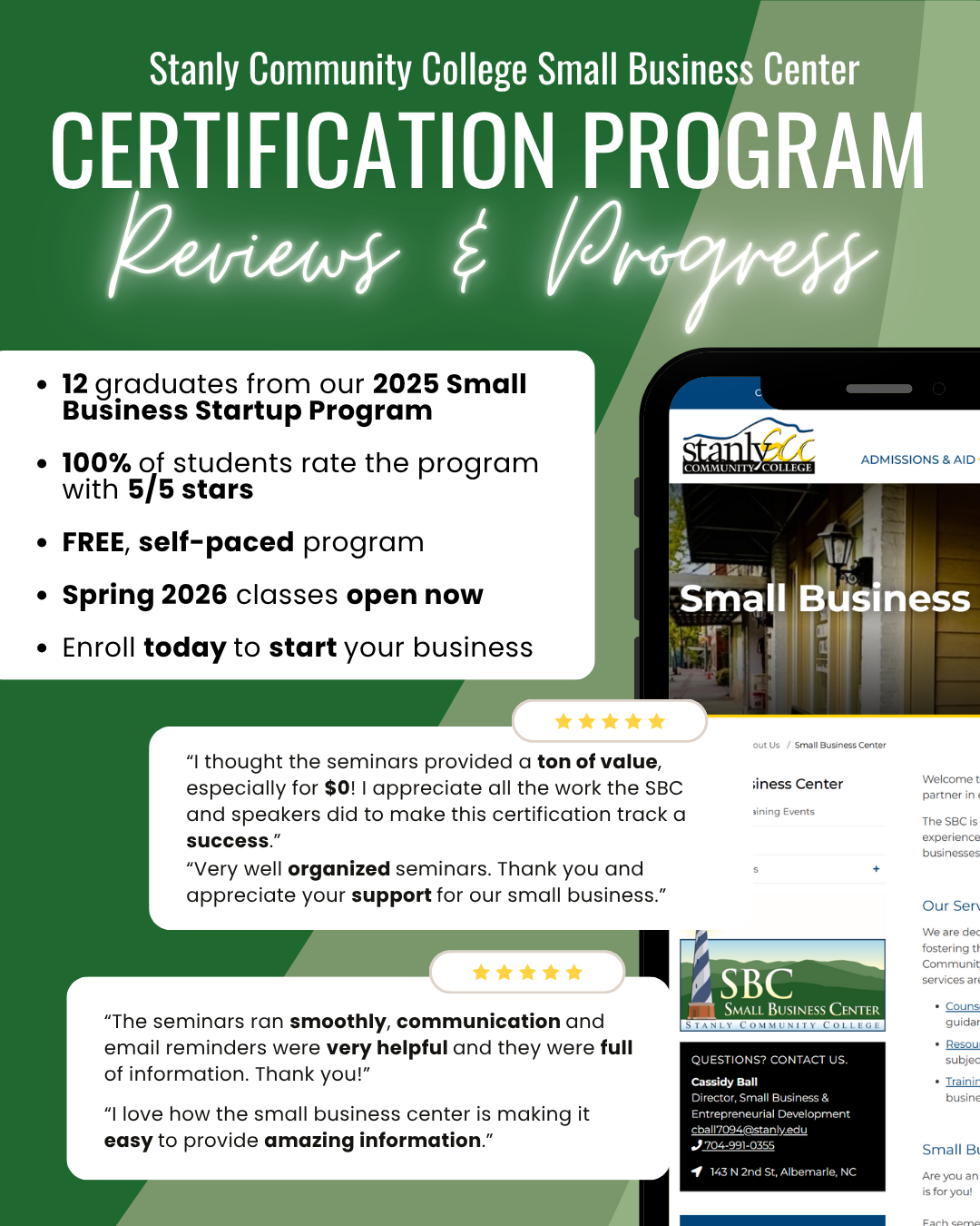 Stanly Community College SBC Facebook ad