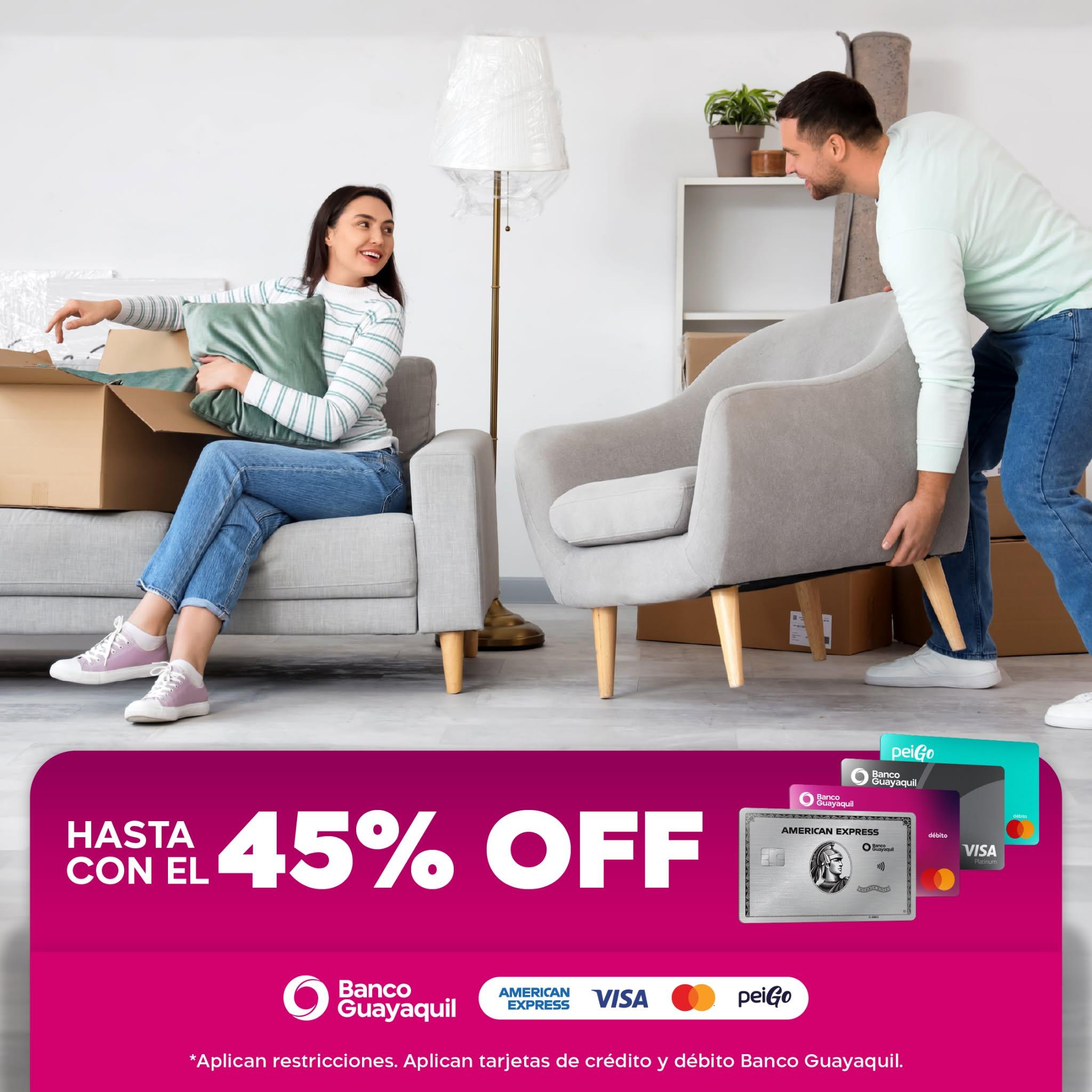 Banco Guayaquil Facebook ad: Compra con tus tarjetas Banco Guayaquil