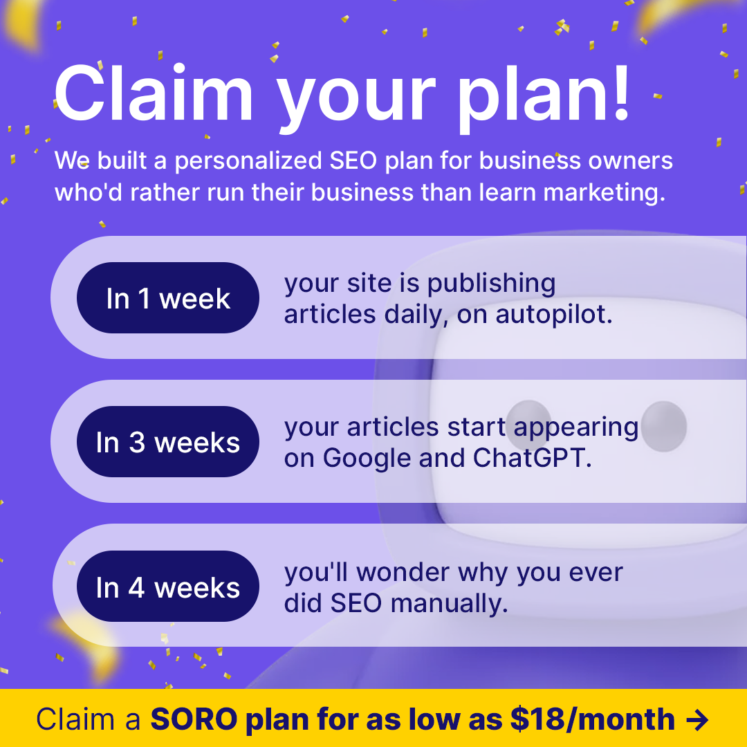 Soro SEO Facebook ad