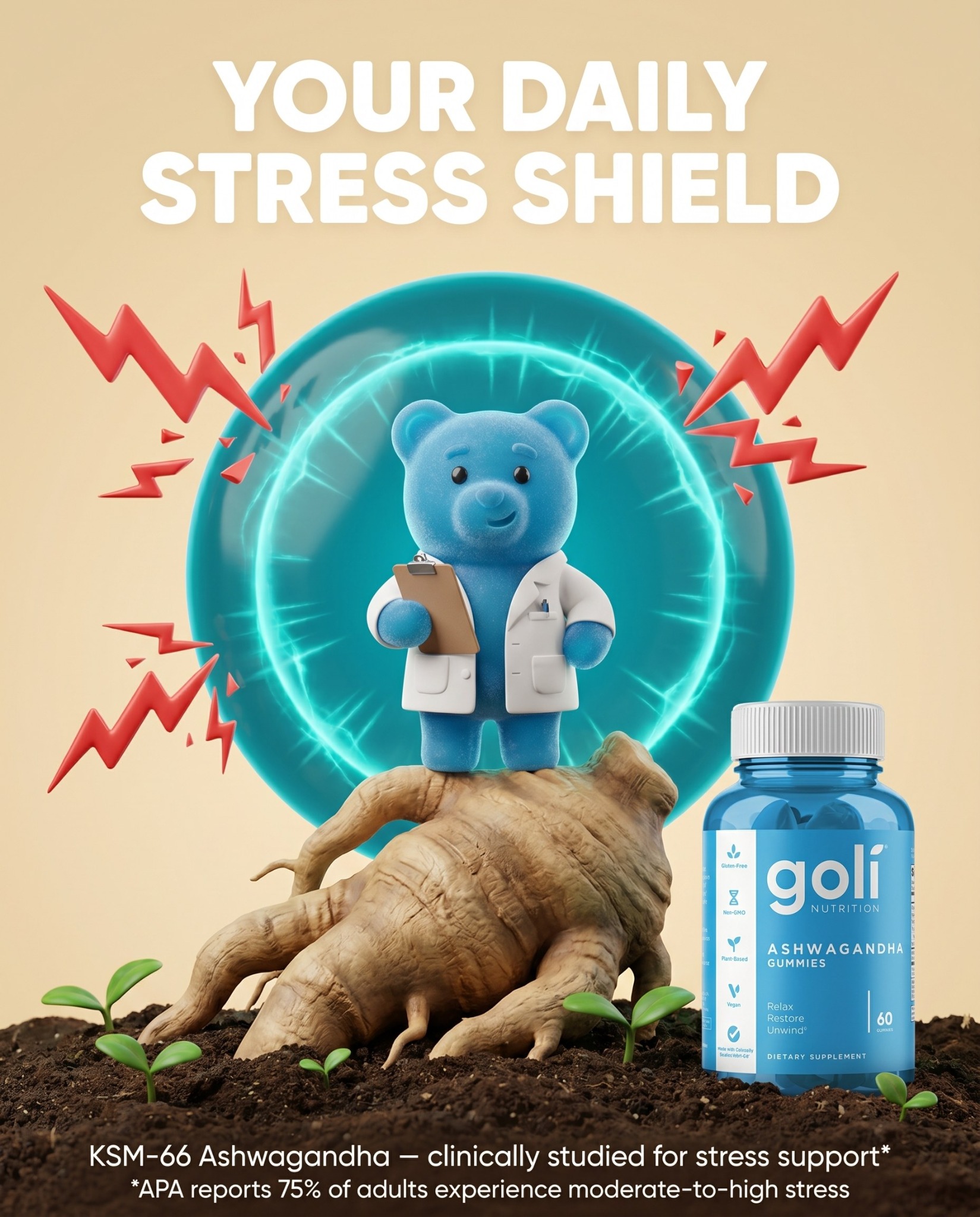 Goli Facebook ad: OVER 60% OFF + 100% FREE Shipping