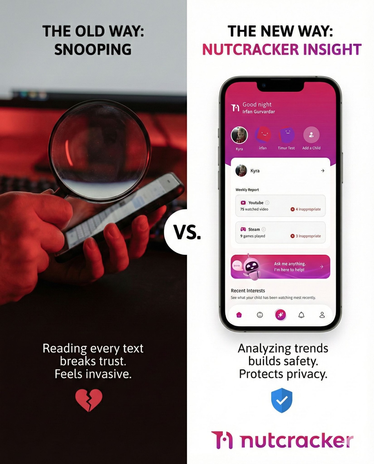 Nutcracker Smart Solutions Facebook ad: Fear Less, Discover More: A New Approach to Parental Control