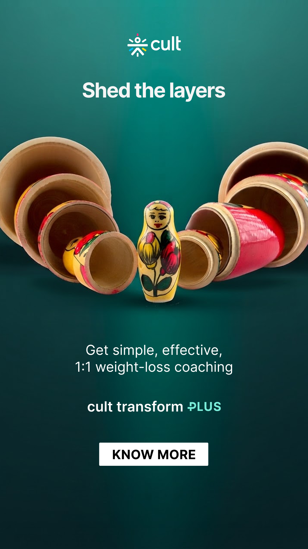 cult Facebook ad: Start Your Transformation Today