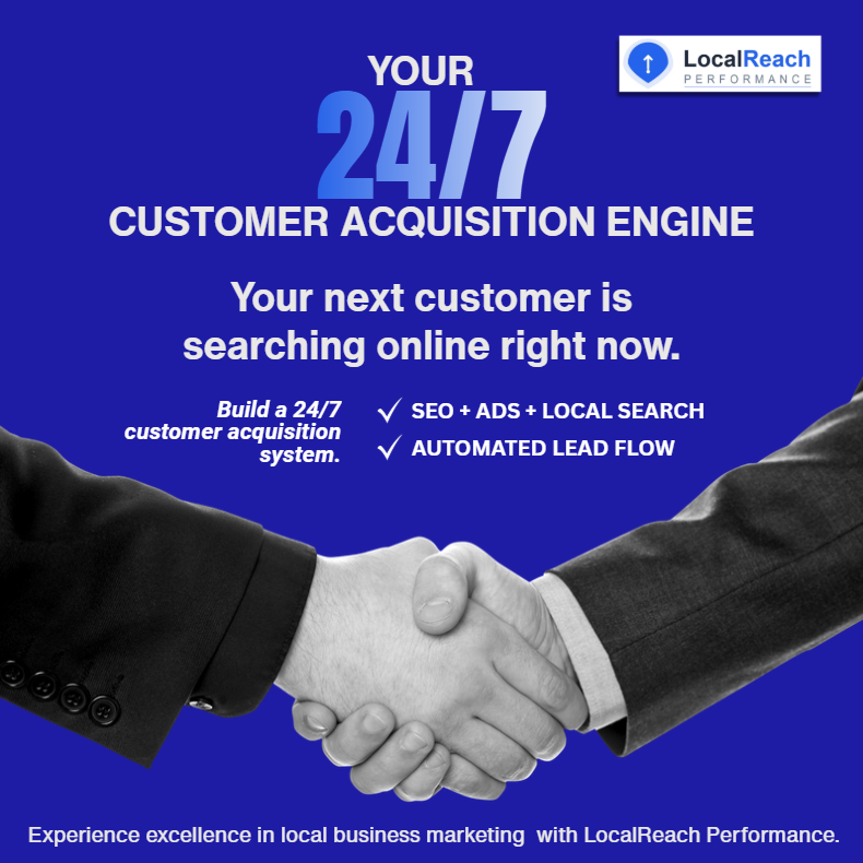LocalReach Performance Facebook ad: Predictable Local Leads