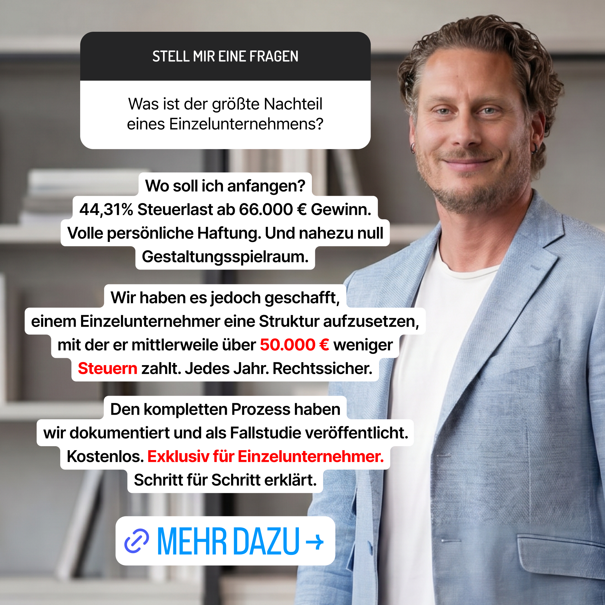 Marvin Großkrueger Facebook ad: Finde heraus, wie viel Steuer du legal sparen könntest