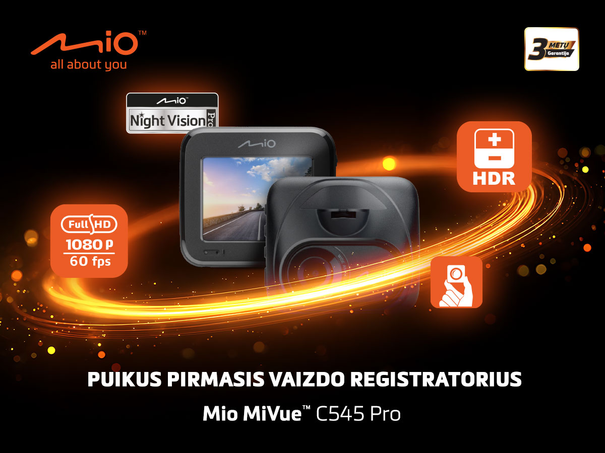 Mio Lietuva Facebook ad: Mio MiVue C545Pro Dashcam, Full HD,.