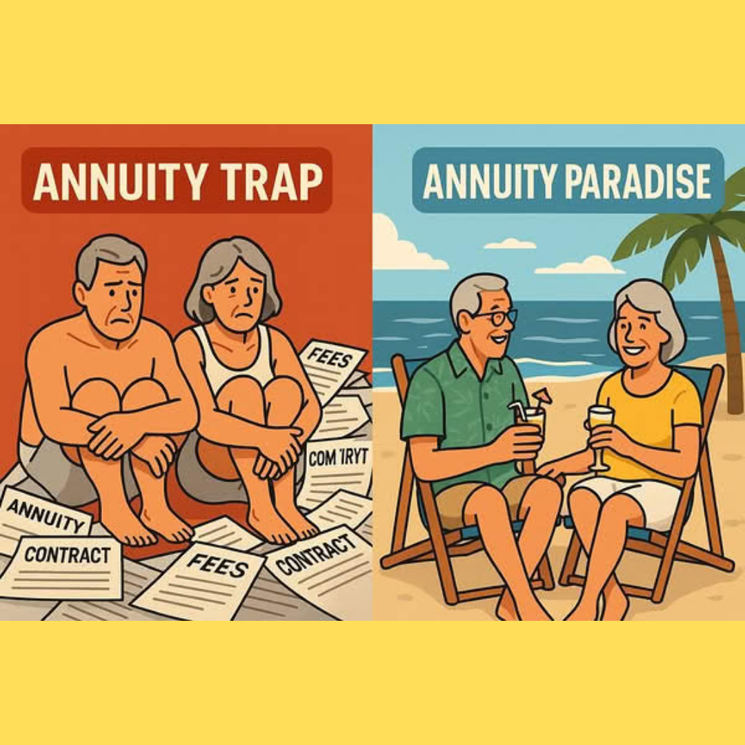 Medisur Facebook ad: Annuity Trap vs. Annuity Paradise. If You're 55+ Which…