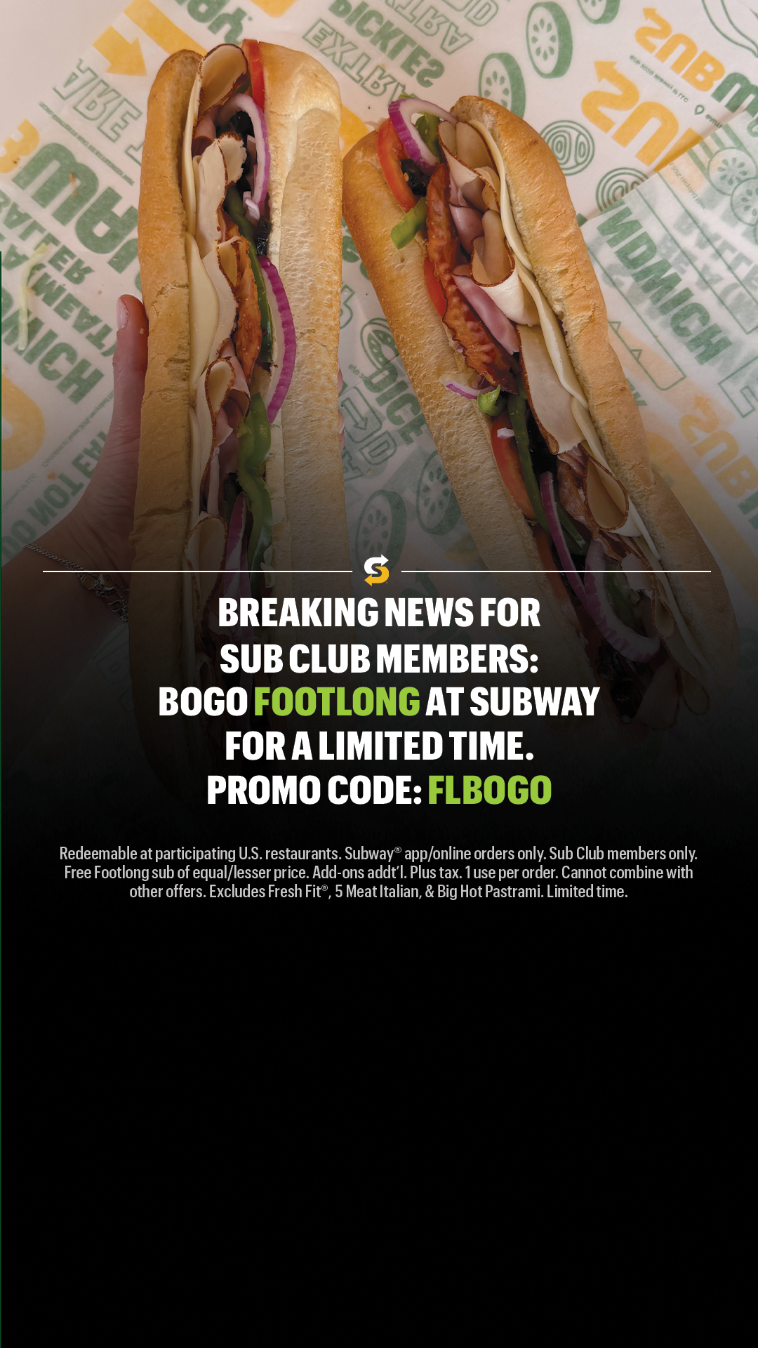 Subway Facebook ad