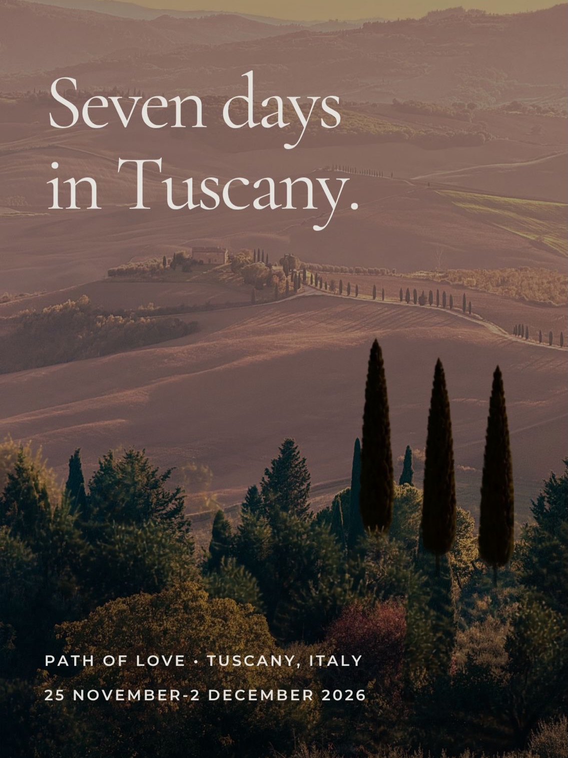 Path Retreats Facebook ad: Seven days in Tuscany.