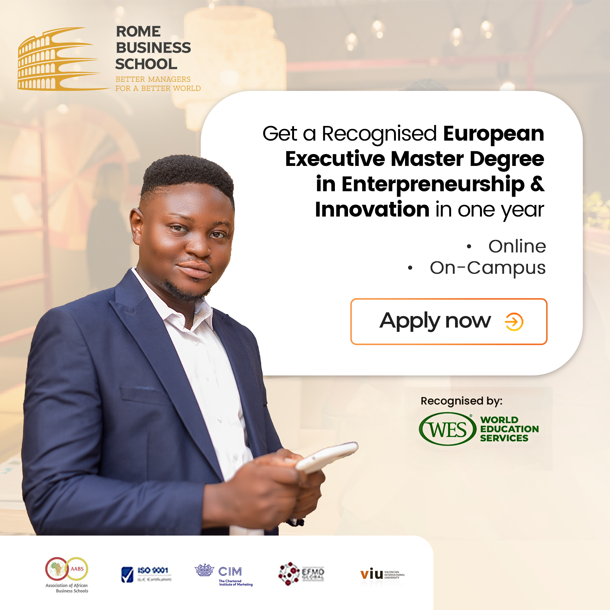 Rome Business School Nigeria Facebook ad
