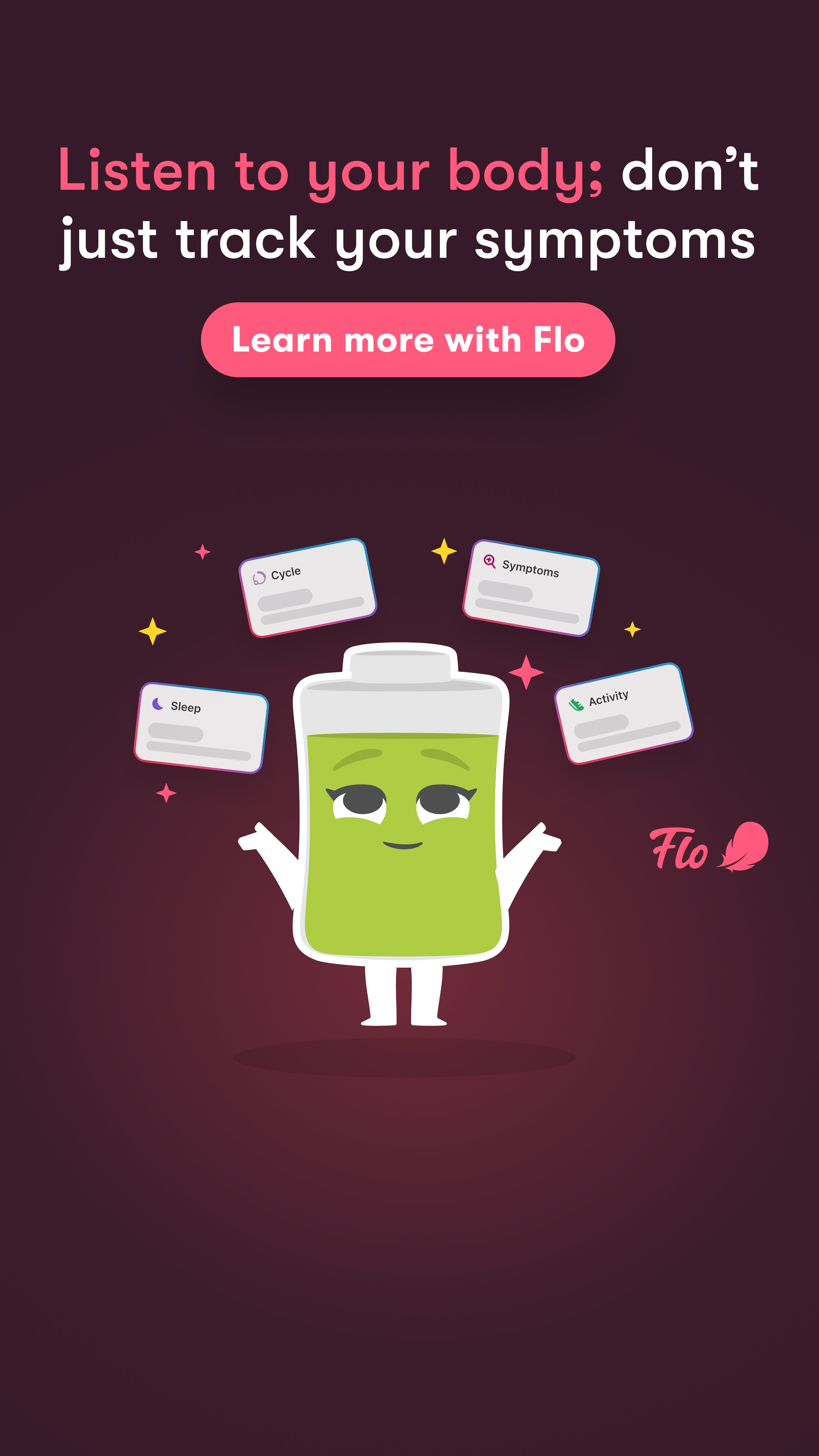 Flo Health App Facebook ad: Start using Flo today!