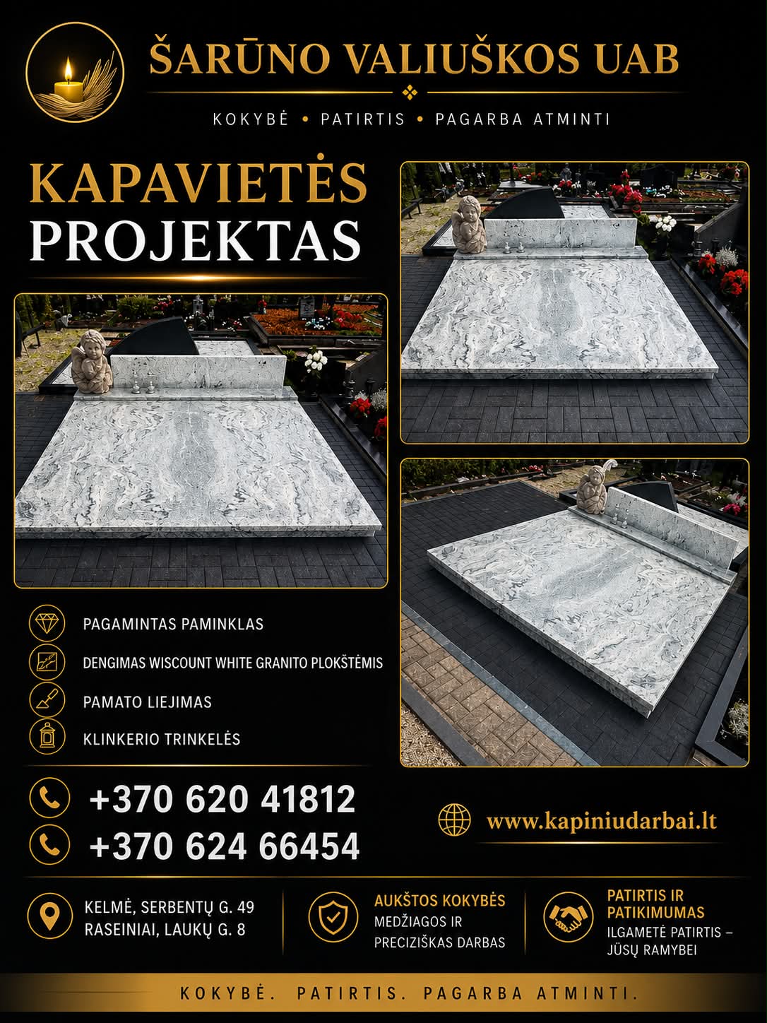 Kapinių darbai - Šarūno Valiuškos UAB Facebook ad: Dalinamės atliktais darbais.