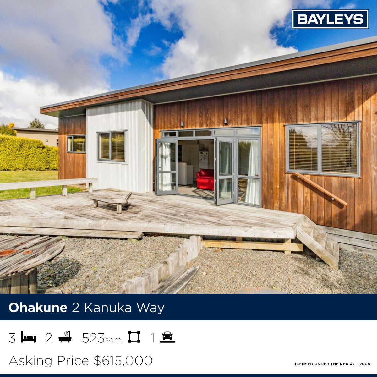 Bayleys Ruapehu Facebook ad: Modern Snowmass retreat with mountain views