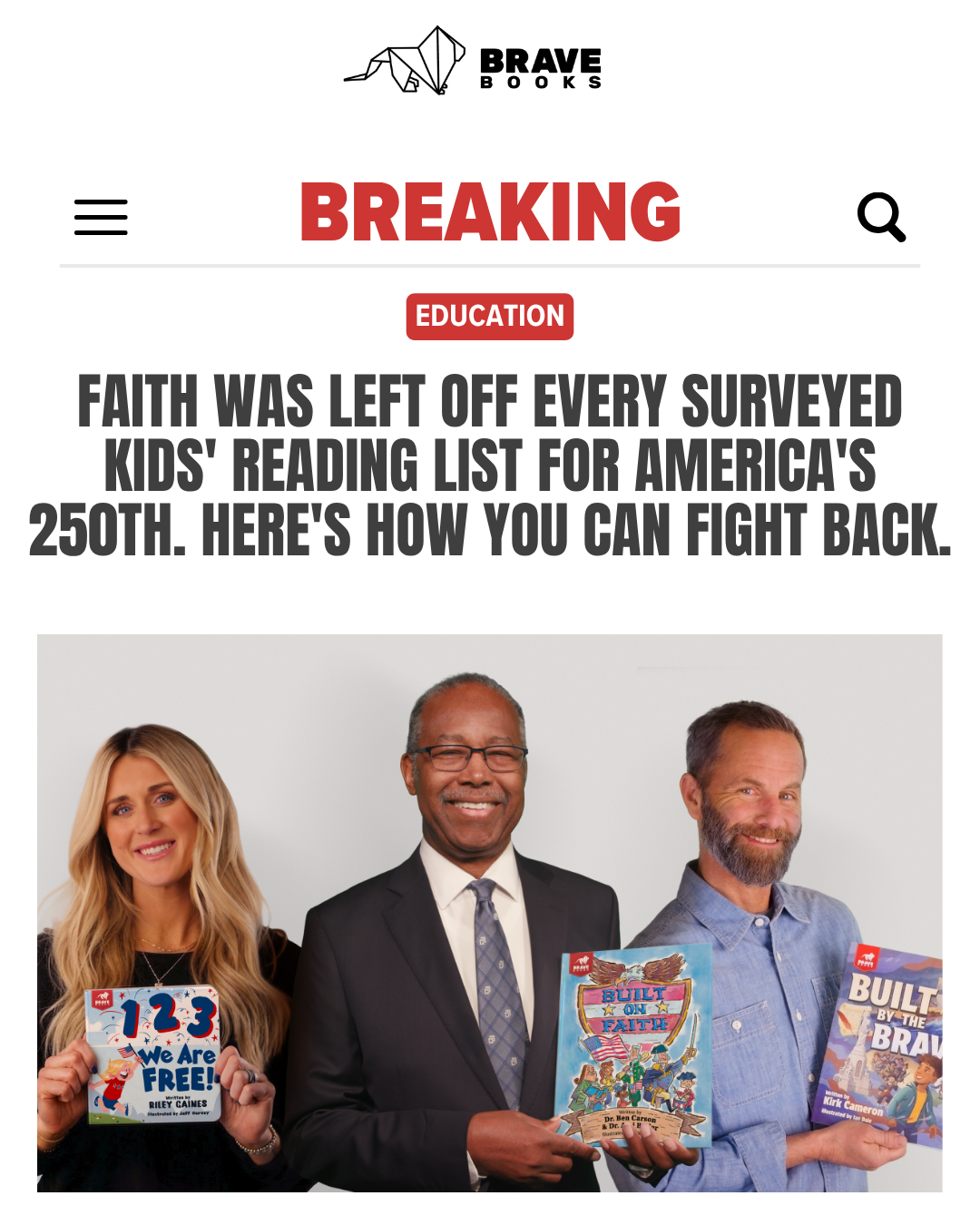 BRAVE Books Facebook ad