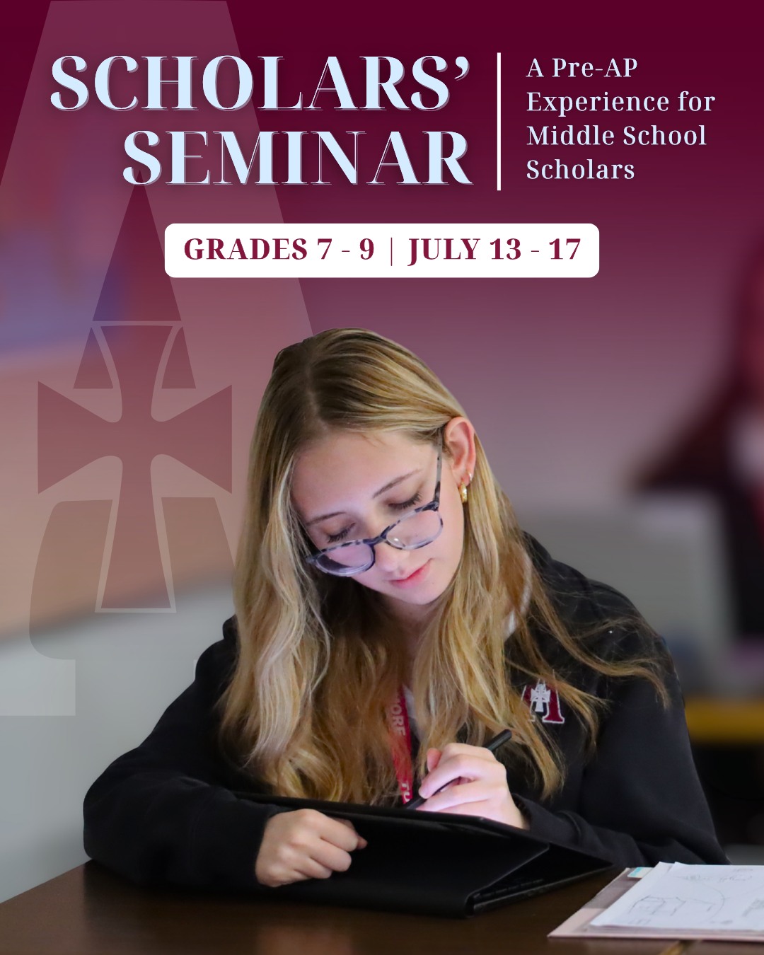 Assumption High School Facebook ad: Scholars' Seminar