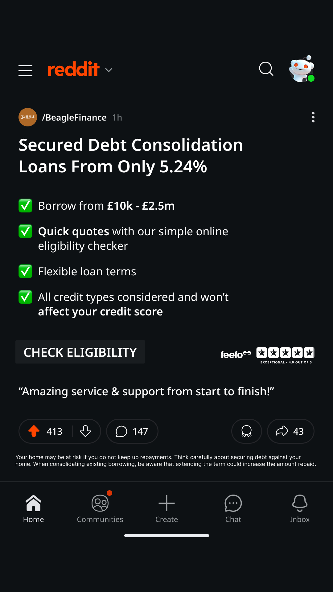 Beagle Finance Facebook ad from Jun 1, 2026