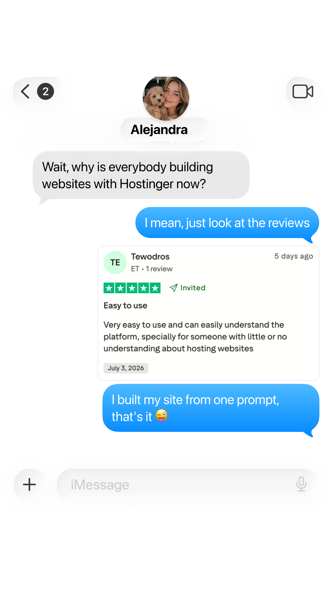 Hostinger Facebook ad from Aug 14, 2026