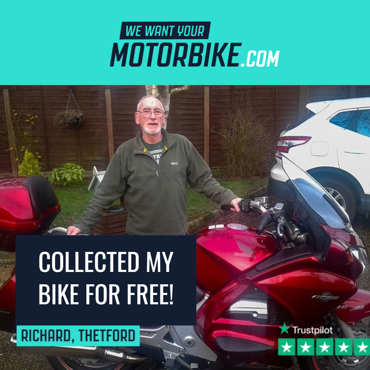 WeWantYourMotorbike.com Facebook ad from Aug 5, 2021