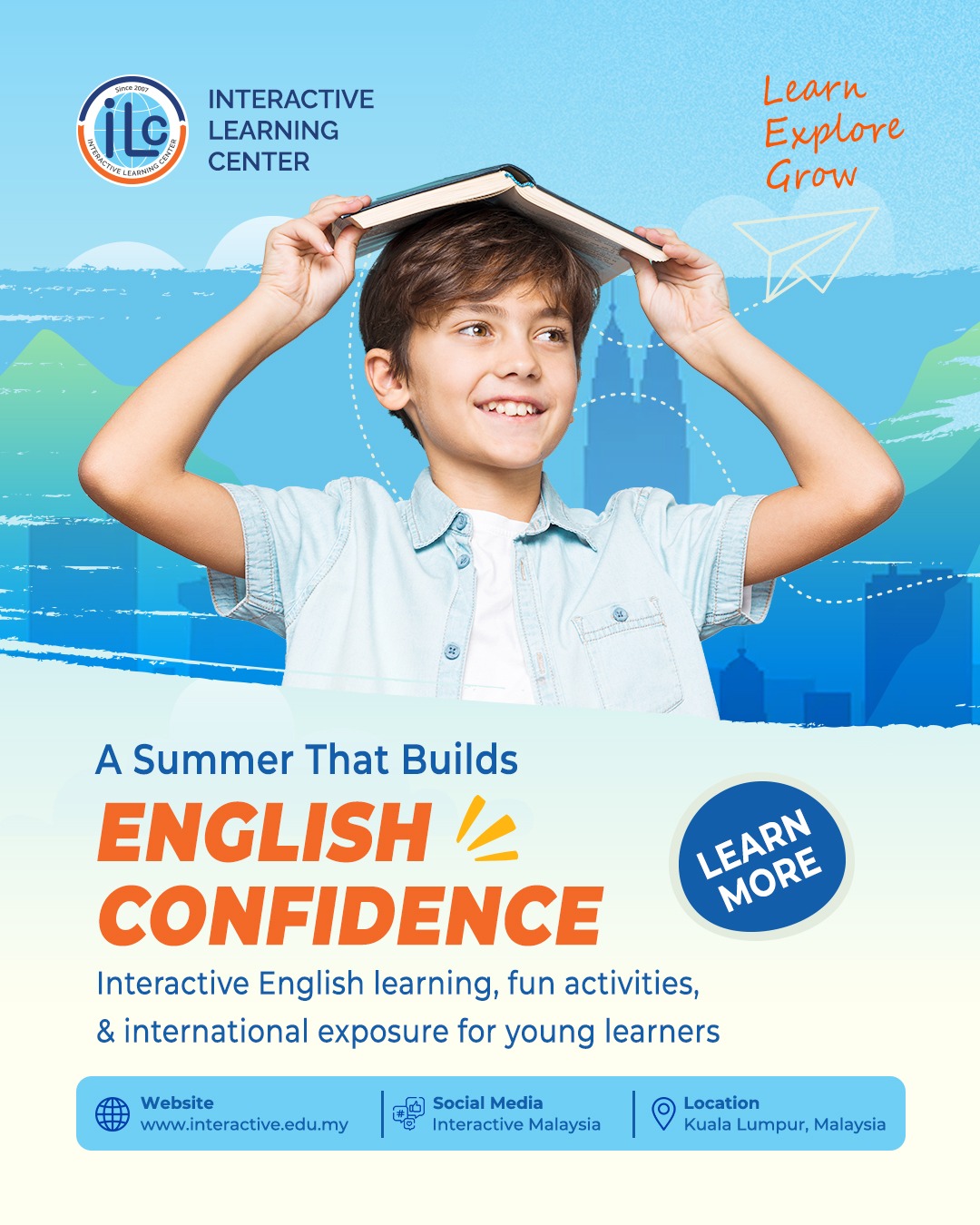 Interactive Learning Center - ILC Facebook ad: A summer that builds English confidence