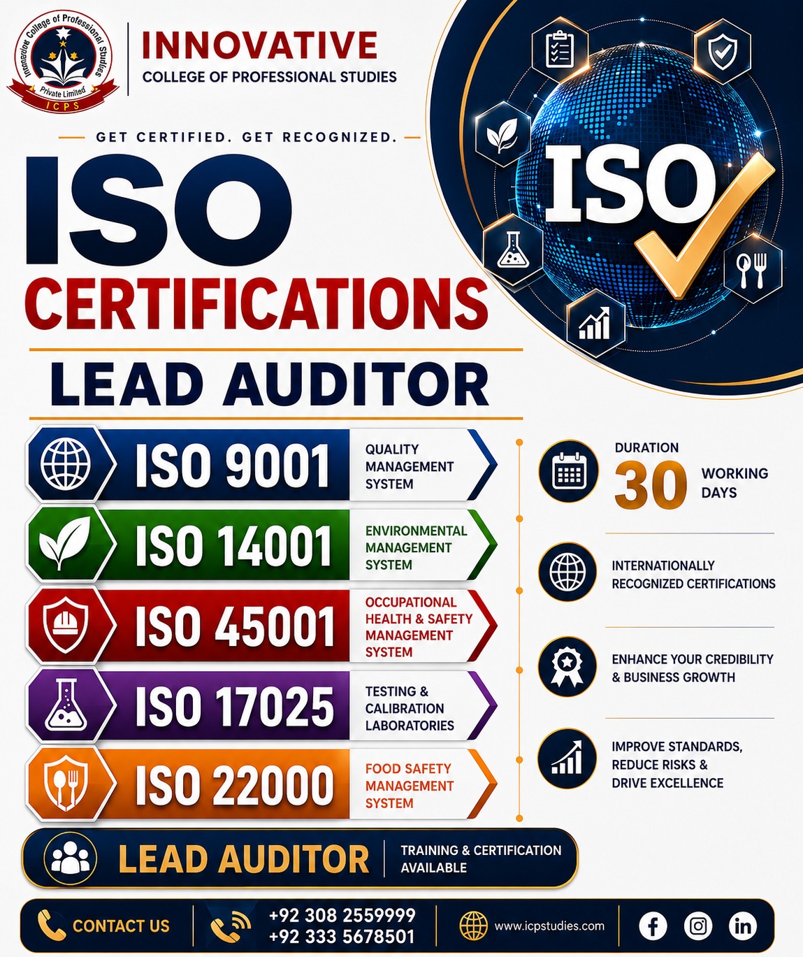 Innovative College of Professional Studies Pvt ltd Facebook ad: International ISO Lead Auditor Certifications