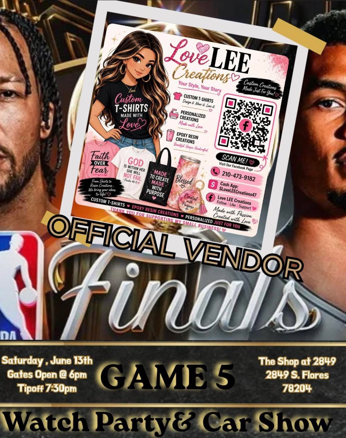 Love LEE Creations Facebook ad: Come out to the Spurs watch party today!