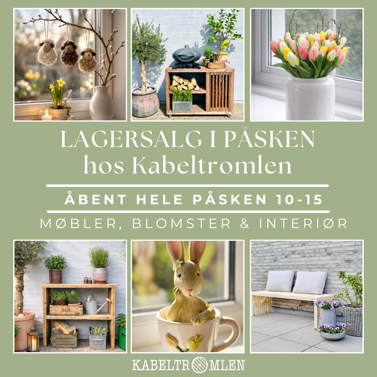 Kabeltromlen Facebook ad: Lagersalg HELE påsken hos Kabeltromlen