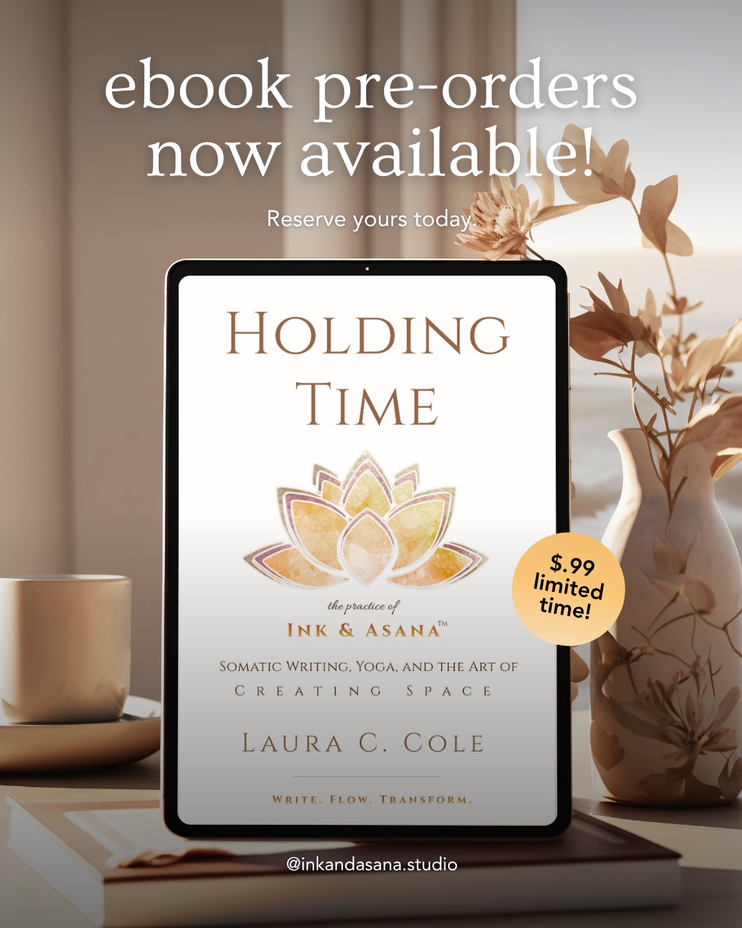 Laura Cole - Yoga Teacher & Author Facebook ad: General 2, Ink & Asana