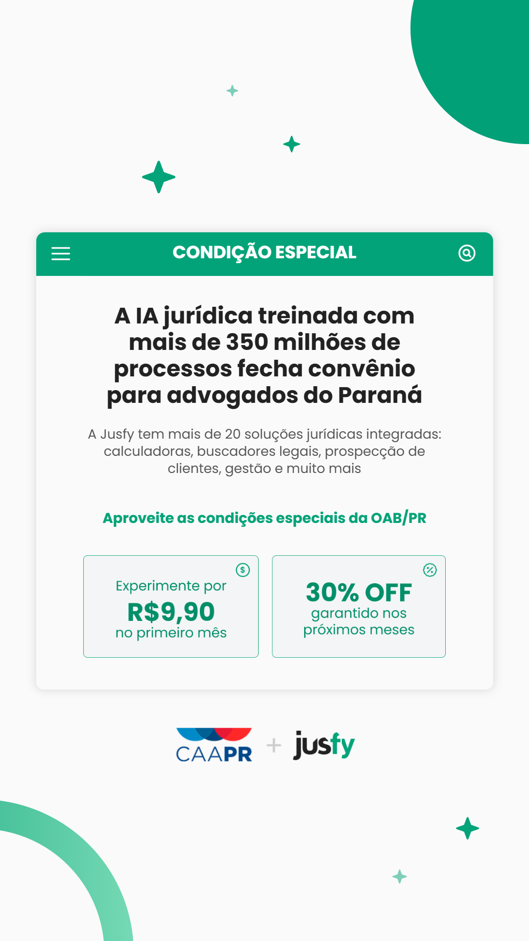 Jusfy Tecnologia Facebook ad from Jul 31, 2026