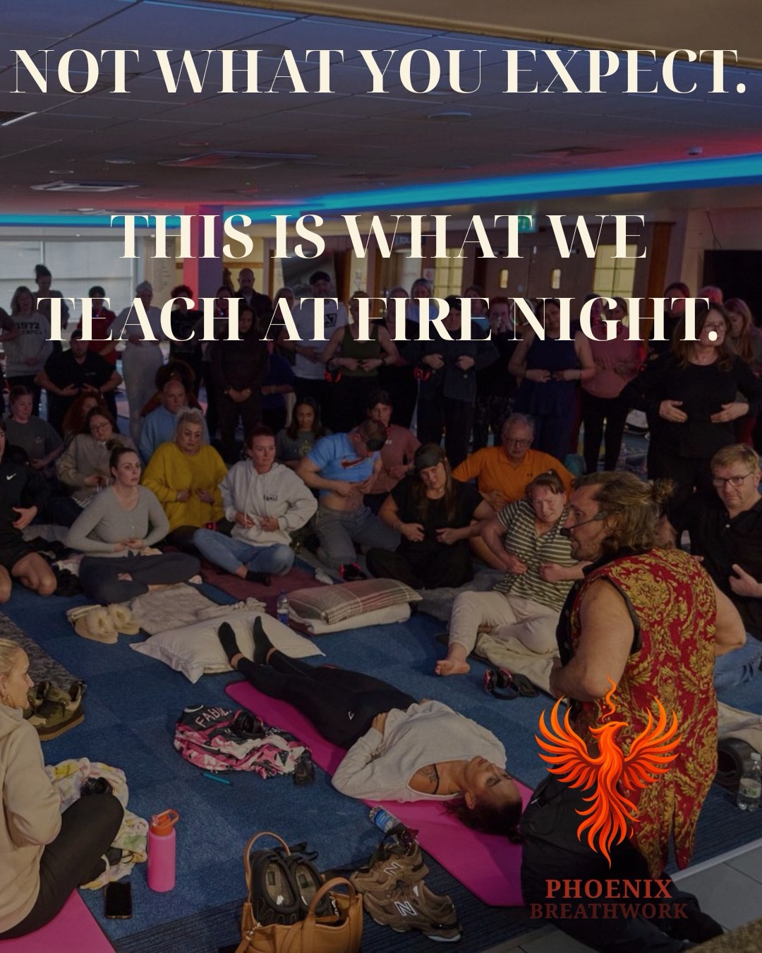 Phoenix Breathwork Method Facebook ad: If you’re wondering why to join Fire Night…