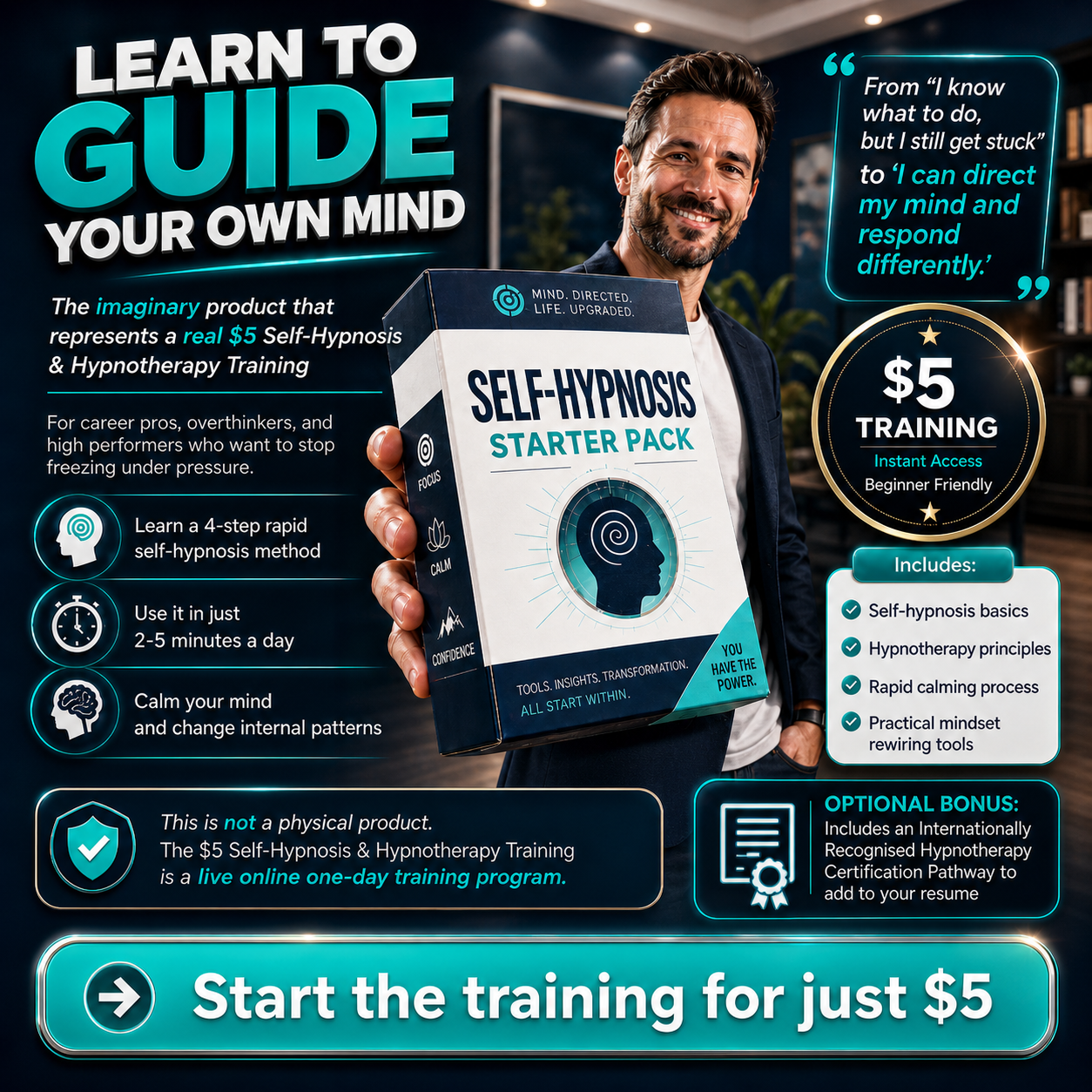 Shane Fozard Facebook ad: $5 Self-Hypnosis 'SuperSkill of Life' Training